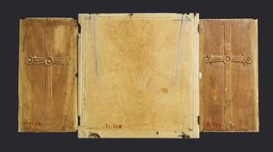 Triptychon-Ikone der Jungfrau und des Kindes mit Heiligen von Byzantine